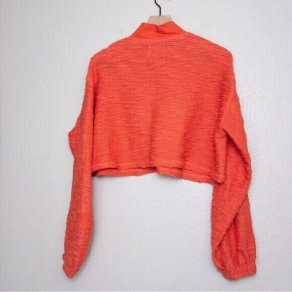 Urban Outfitters Lace Up Funnel Neck Cropped Sweater M Lightweight Relaxed - Picture 9 of 10